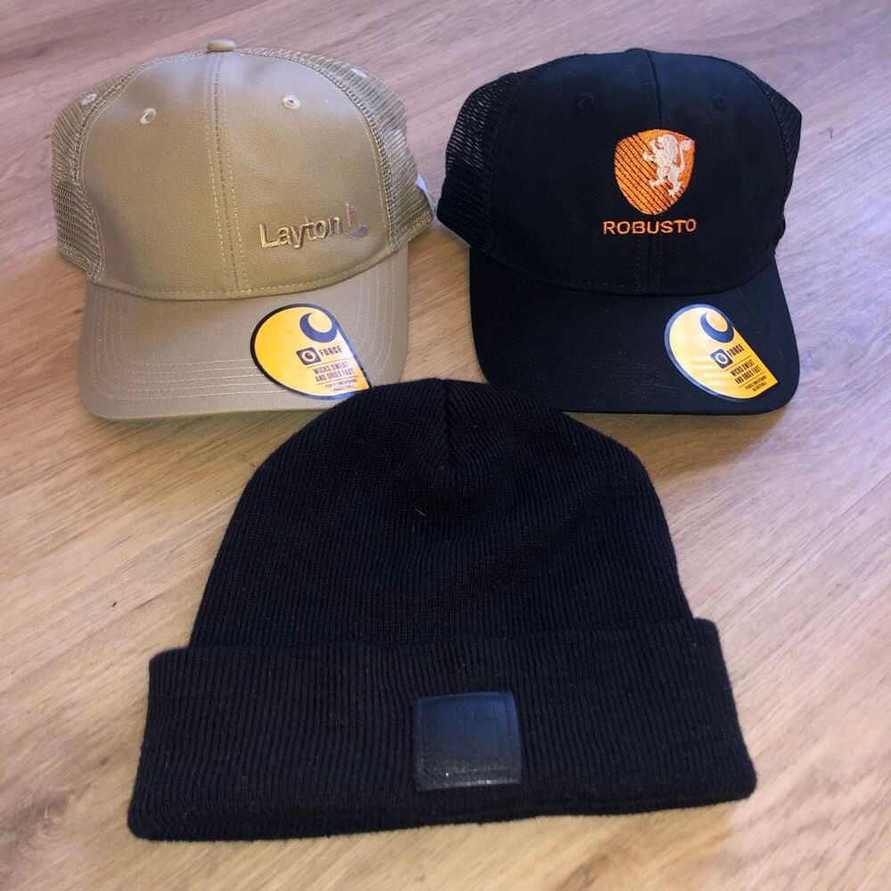 CARHARTT HAT CAP SNAPBACK ADJUSTABLE BEANIE LOT (3) NEW W TAGS MENS BLACK TAN